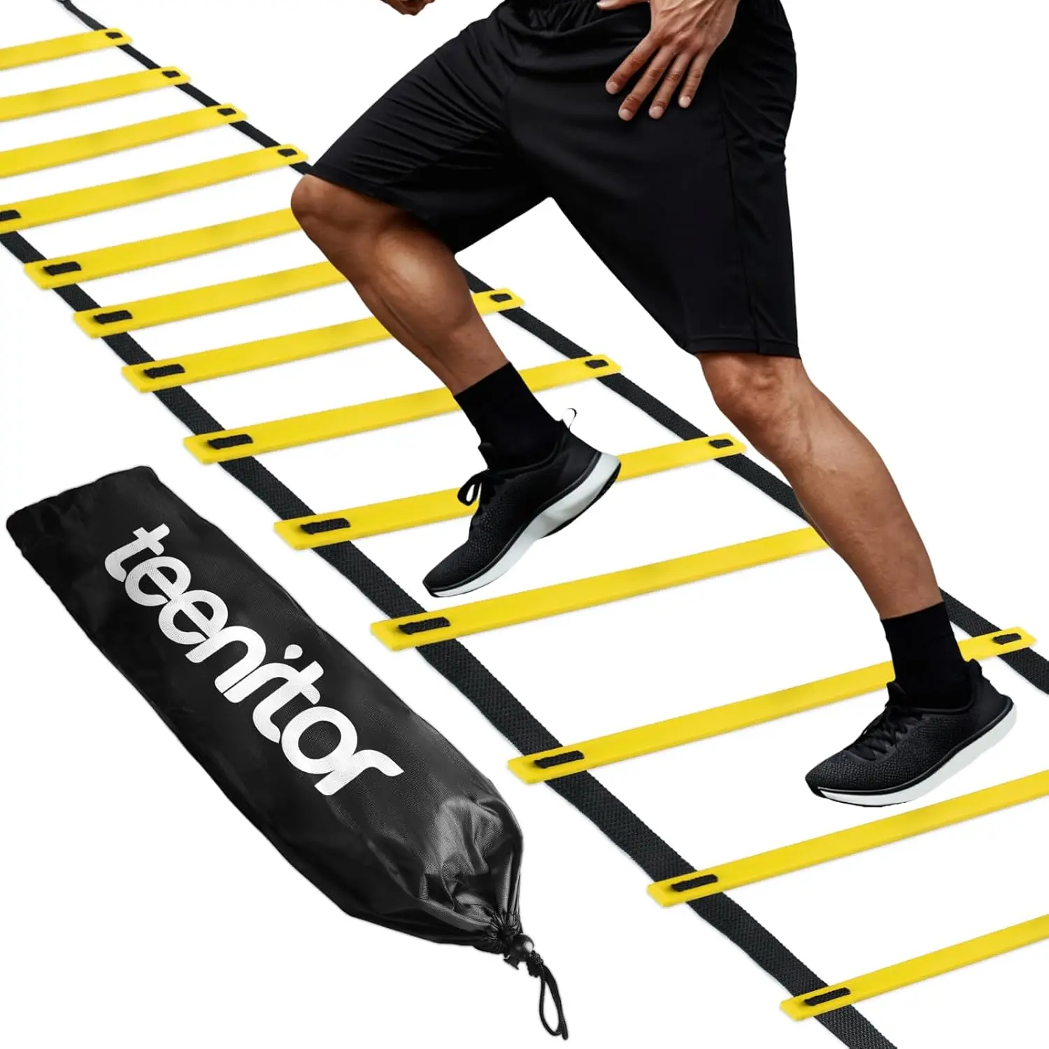 Sports Teenitor Agility Ladder Speed Ladder Training Ladder for Soccer, Speed, Football Fitness Feet Training Carry Bag Agility Training Equipment 13 rungs, 23 feet