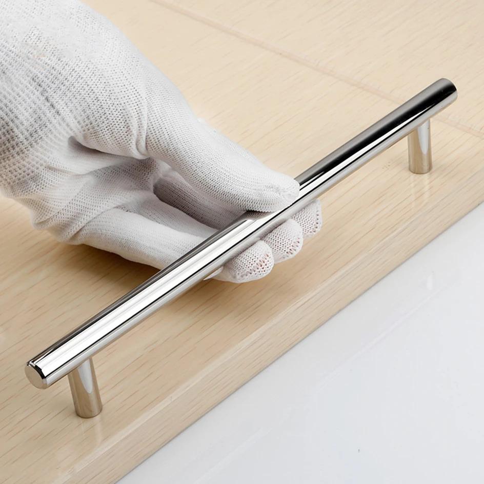 8/16PCS Silver Furniture Handles, Wardrobe Door Handles, Stainless Steel Drawer Handles, T-Bar Strip Kitchen Cabinet Closet Knobs