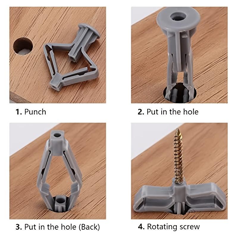 15 Sets Expansion Screw Kit, Butterfly-Shaped Self-Tapping Thread, Plastic Rubber Plug, Durable Expansion Tube for DIY Projects