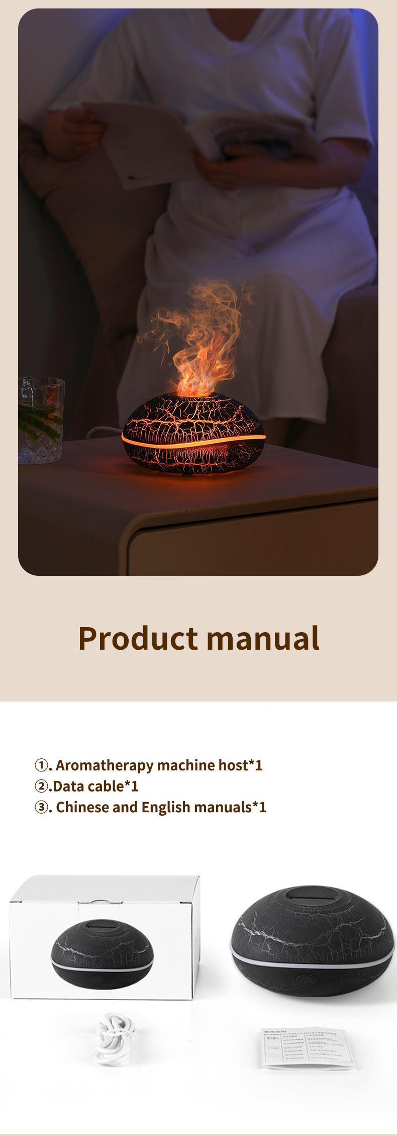Automatic Flame Crack Aromatherapy Machine, Office Bedroom High-End Auto Spray Diffuser, Home Hotel Desktop Essential Oil Diffuser, Aromatherapy Humidifier