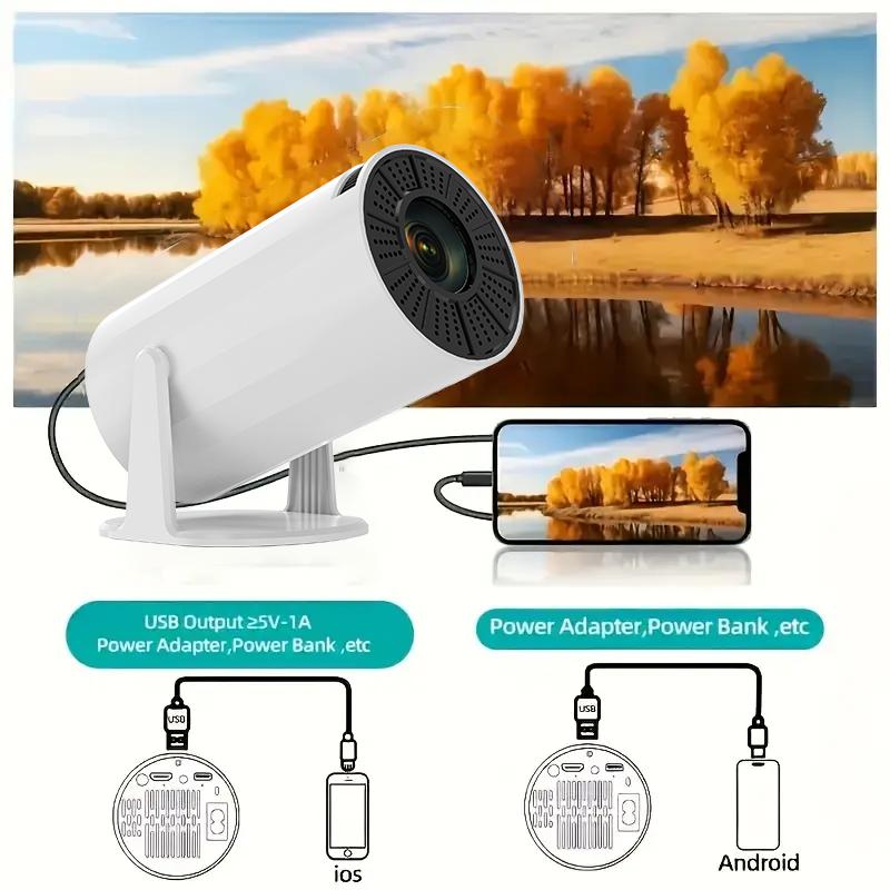 Holiday Haul Home Use Mini 4K Projector - 1080P Clear View, 5G/2.4G Dual-Band WiFi & Multi-Device Connection, Bedroom Wall Projection & Remote Screen Mirroring - Christmas Gift