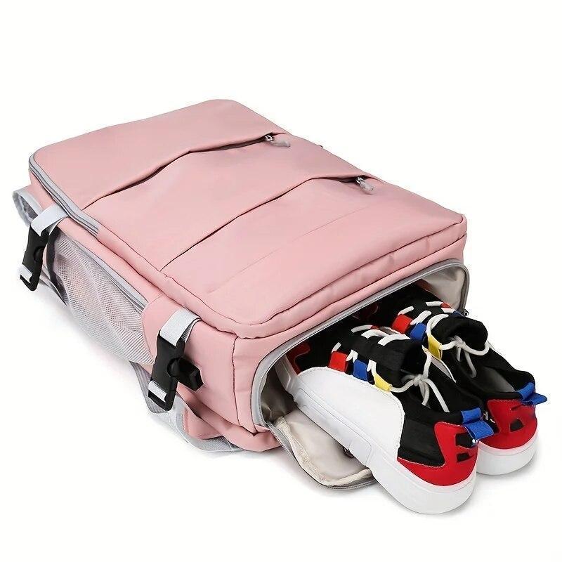 Large Capacity Waterproof Multilayer Travel Backpack with Shoe Storage, Casual Vintage Design for Daily Travel Use