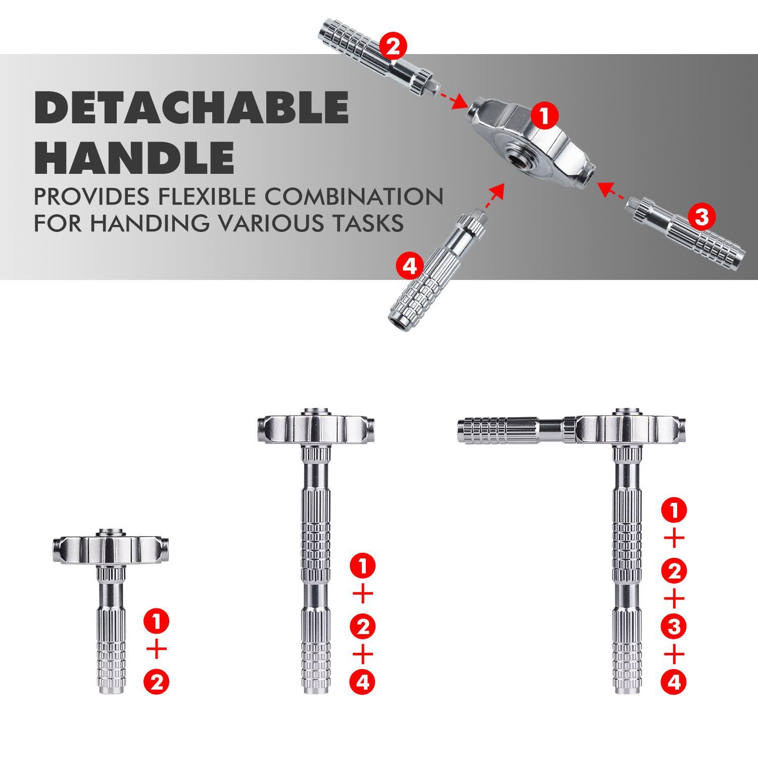 Magnetic Screwdriver Set, Multifunctional Drill Bit Set for Household Repairs, Detachable T-Shaped Ratchet Handle for Easy Use, Magnetic Screwdriver Tools