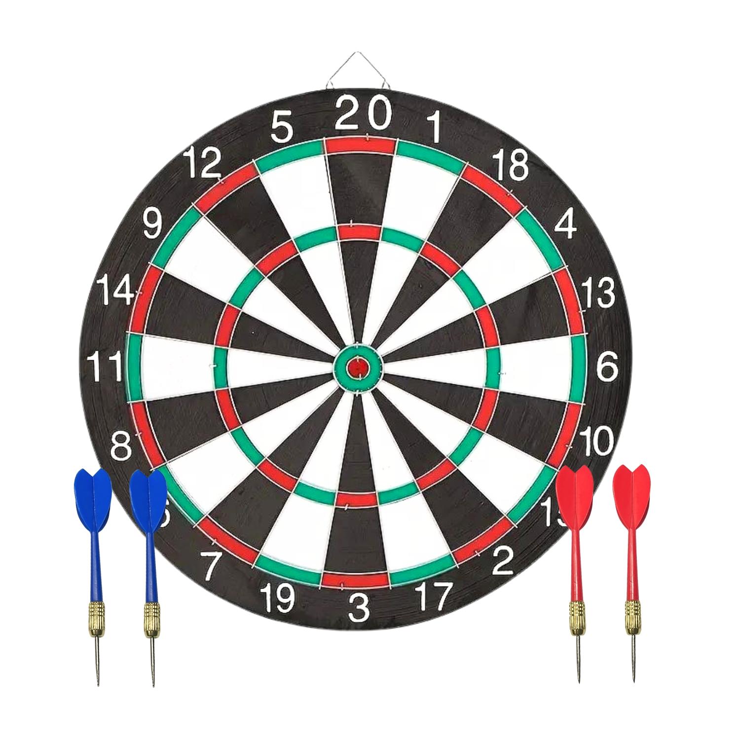Hanging Dart Board Set with 20 Target Areas, Colorful Easy-To-Read Scoring System, Durable Rubber Fiber Material, Perfect for Home Parties, Darts Sets