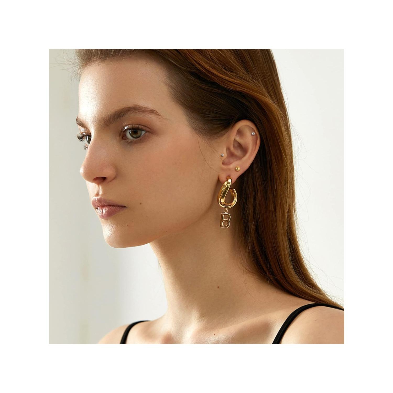 12Pairs Surgical Steel Tiny Stud Earrings for Women Hypoallergenic Flat Back Cartilage Earrings Cubic Zirconia Tiny Ball Earrings Hoops Conch Helix Cartilage Piercing Jewelry