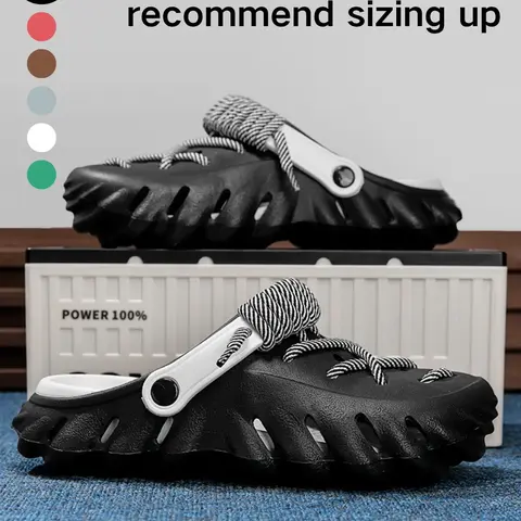 Unisex Adjustable Eva Beach Shoes, Water Shoes, Beach Footwear, Cartoon Soccer Design, Sporty Lace-Up, Lightweight, Breathable, Non-Slip, Comfortable, All-Season #GLOBAL PICKS