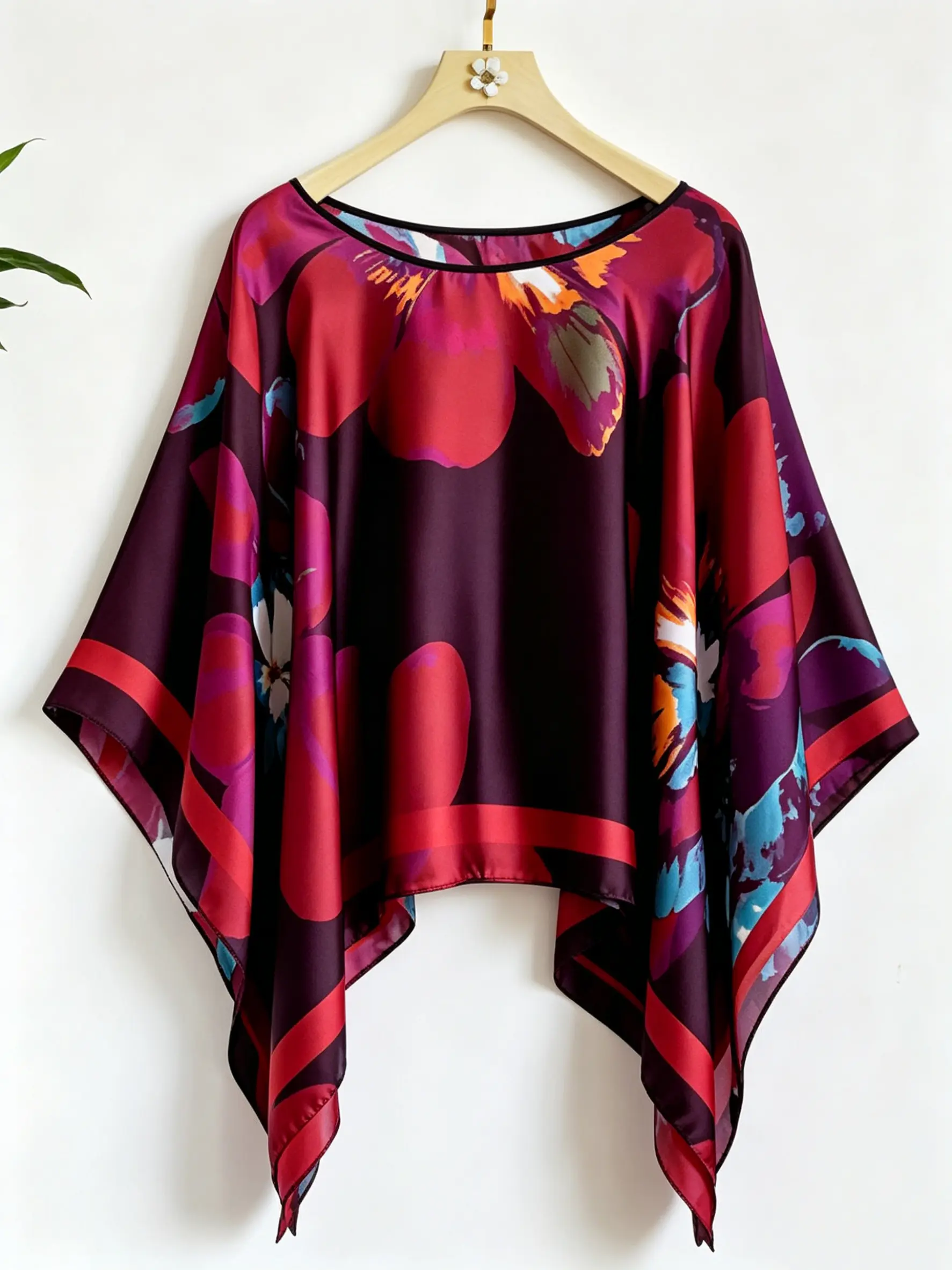 1 piece of women's chic elegant retro paisley multi-pattern pullover shawl, lightweight chiffon sun protection top for summer, oversized boho loose batwing sleeve outer cardigan, ethnic style vacation beach sun protection clothing