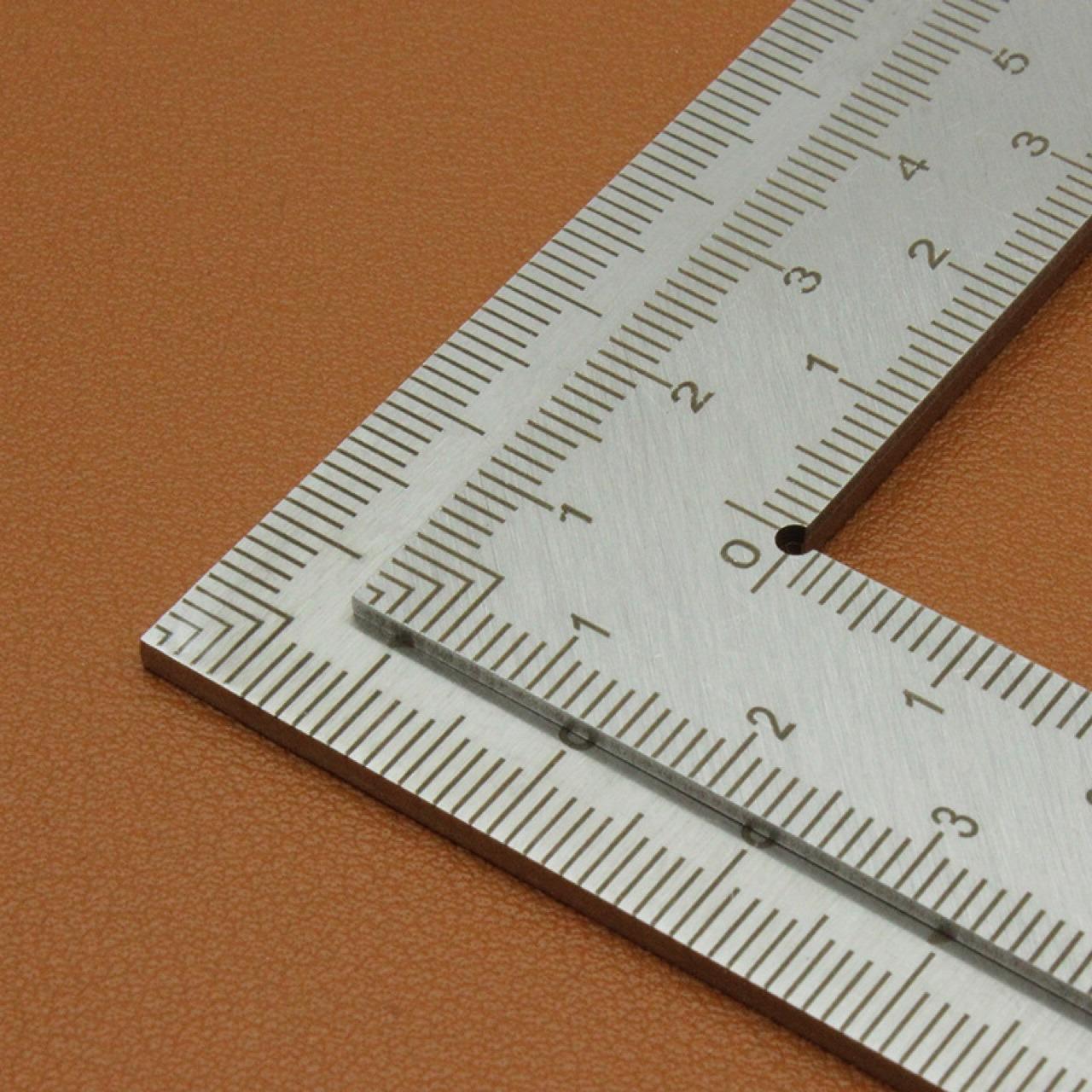 Stainless Steel L-shaped Ruler, Precision Straight Ruler, Double Sided Measuring Ruler, Hand Measuring Tool for DIY, Wallet Making