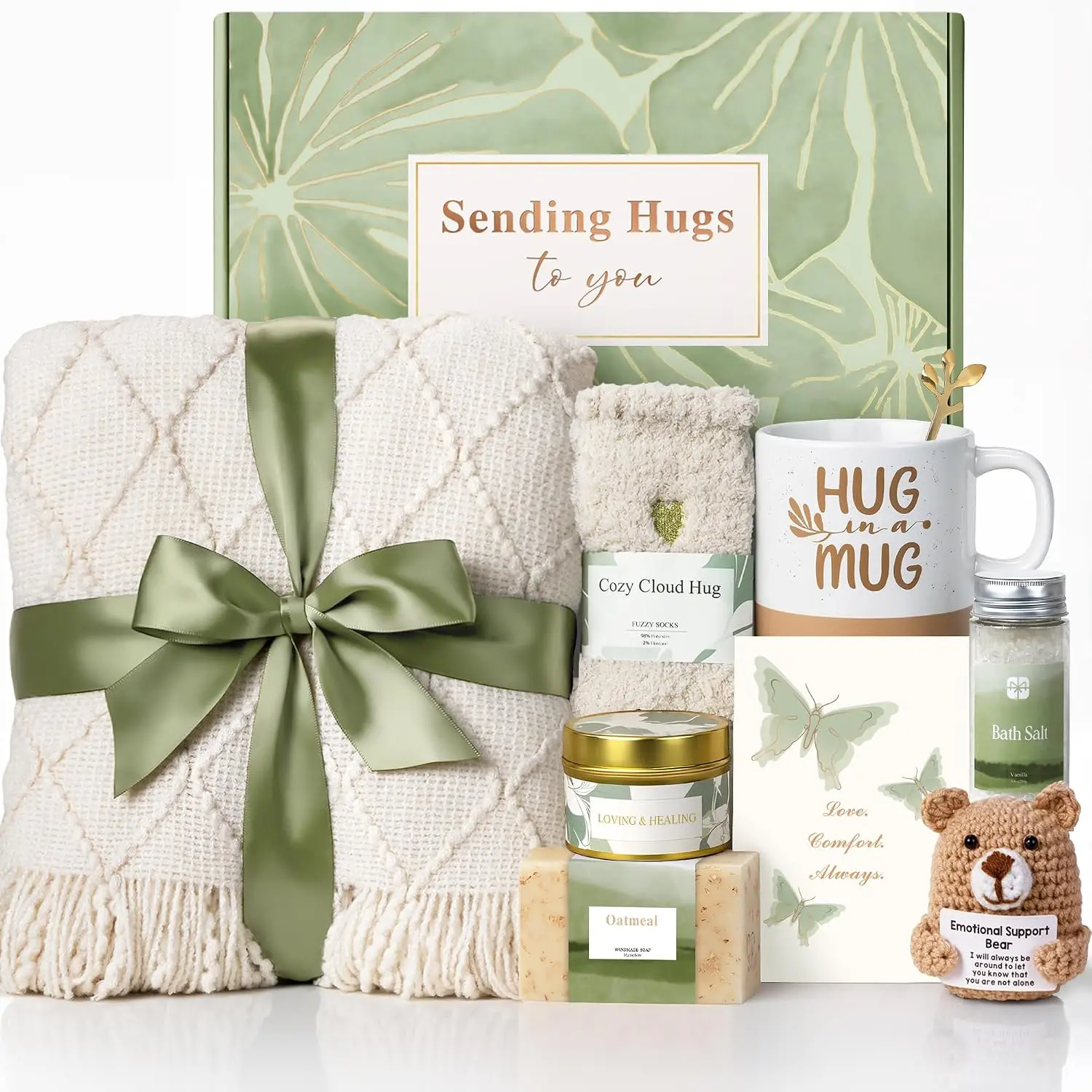 Sympathy  Baskets for Loss of Loved  Condolences Bereavement Gifts | Grief Comfort  for Loss of Mother, Father, Husband, Miscarriage Care Package for Women, Hug in a Box Memorial Gifts