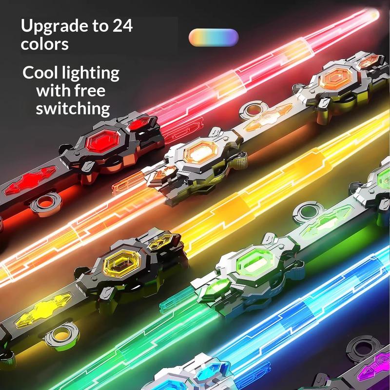 Cyberpunk Light Saber, Extendable Cyberpunk Light Saber with Sound and LED, 32 Color Flowing Effect, Boy Glowing Laser Sword