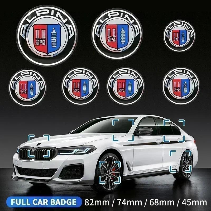 For Alpina Modified Front And Rear Car Logo Cover 68mm Wheel Hub Cover Logo Center Cover Steering Wheel Abs Badge Accessories.