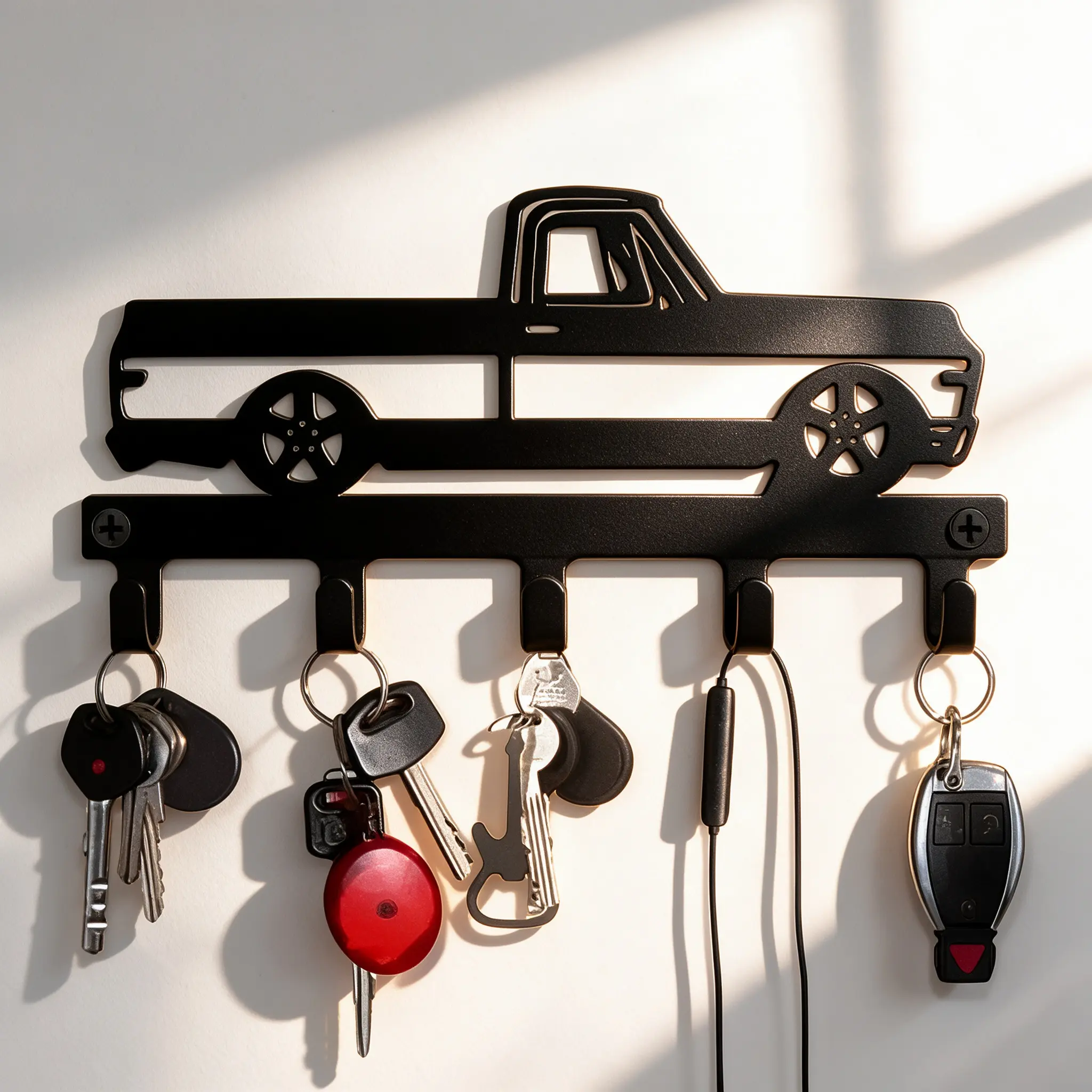 Vintage Truck Wall Hook, Rustic Farmhouse Key Holder, Cast Iron Decorative Wall Organizer for Hats, Bags, Coats & Towels, Space-Saving Entryway Hook for Kitchen, Bathroom & Garage