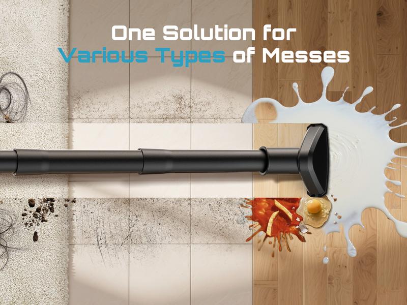 Seesii Cordless Shop Vac Wet and Dry, 2.6 Gallon Small Shop Vac with 2 x 4.0Ah Batteries, 3-in-1 Wet Dry Vacuum with HEPA Filter, Strap, Accessories Storage Bag, Ideal for Garage, Car, Workshop, House