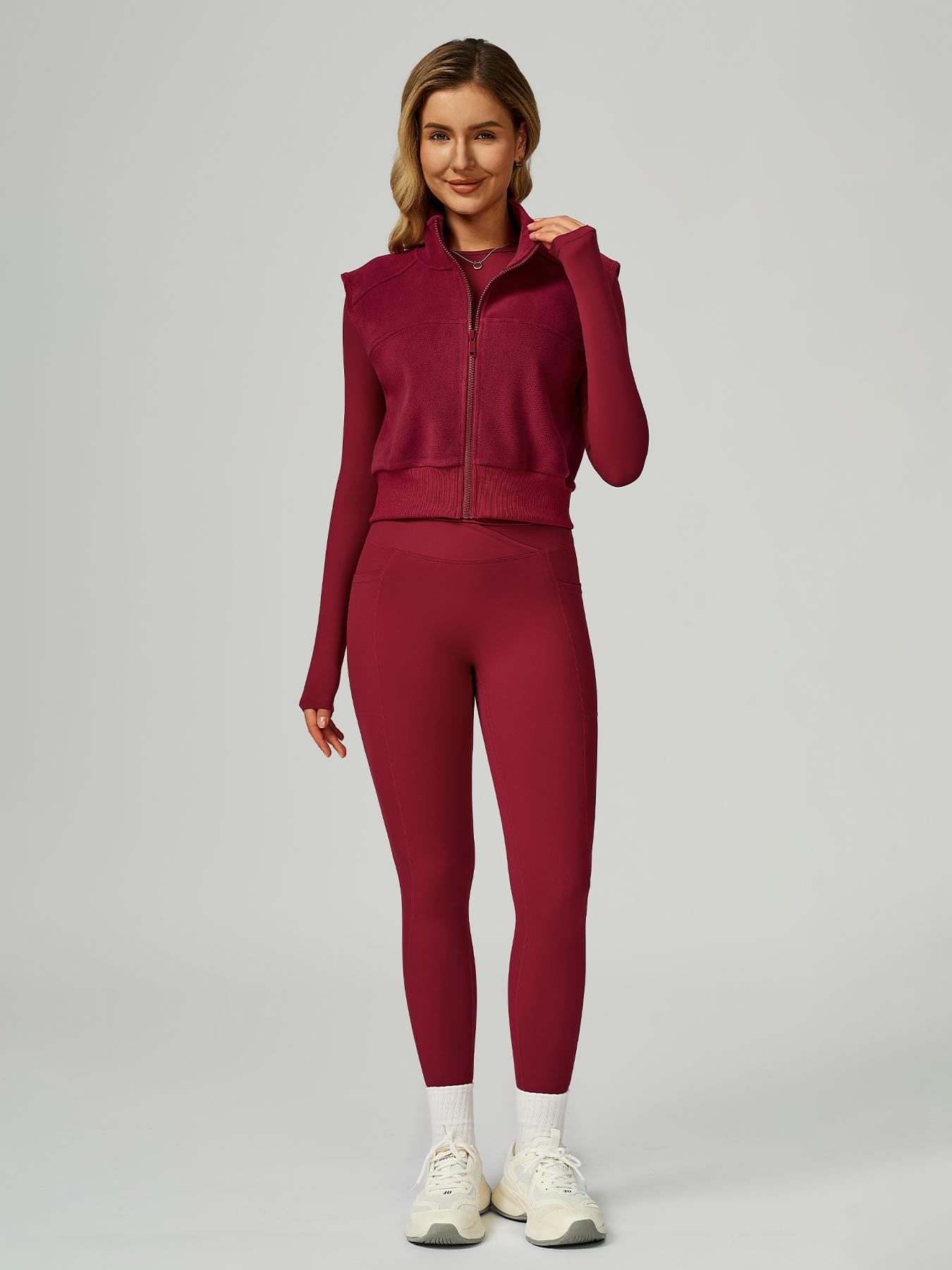 Women's Winter Sporty Zipper Set, Long Sleeve Top & High Waist Pants, Tight-Fitting Above Ankle, Casual Outdoor Running Gear, Casual Gym Wear, Sweatsuit Set
