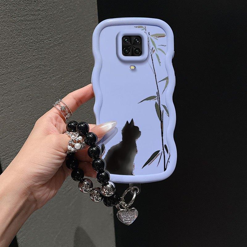1 Piece Kitten and Bamboo Stylish Suitable For Redmi Note 9 Pro Max Phone Case Cover With Flexible Finish Featuring Anti-Scratch And Lanyard For Fitness