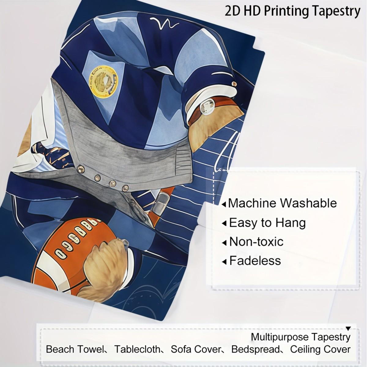 Bear Pattern Tapestry, Stylish Room Flag, Unique Wall Art For Living Room And Bedroom, Soft And Durable For Kids And Adults Daily Holiday Birthday Gift Bedroom Decoration