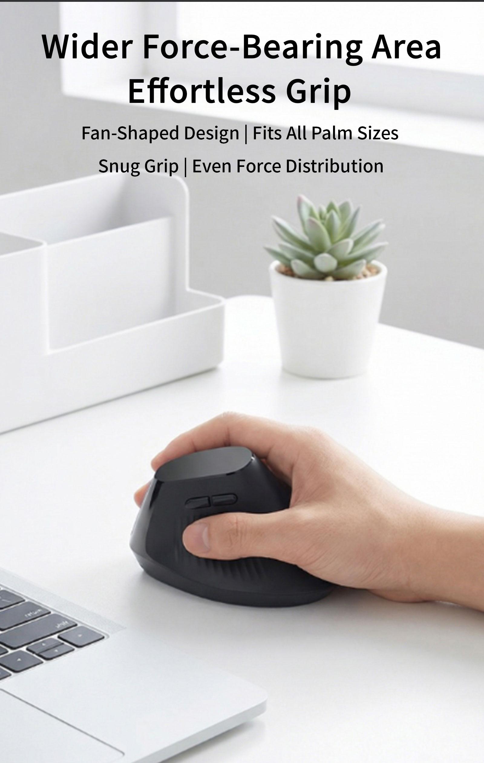 Mofii M11 Dual-Mode Rechargeable Vertical Mouse, Ergonomic Wireless Office Mouse, Classic, Wrist Support, Universal for Tablets Laptops Desktops