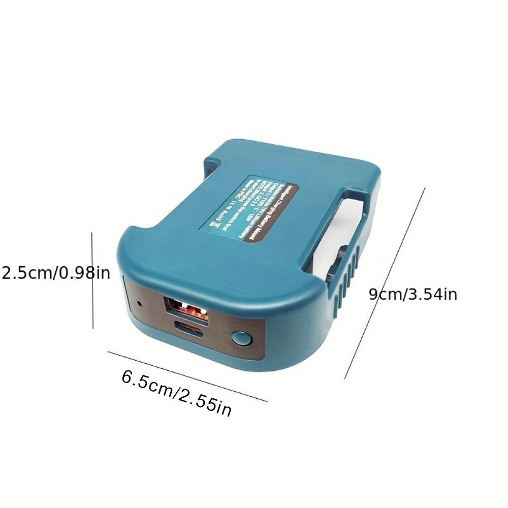 1pc Makita 18V Lithium Battery Fast Charger Dock - Rapid 18W Type-C Port, 5V USB Port, Portable Adapter for Efficient Charging - Compact, Lightweight, and Reliable Accessory