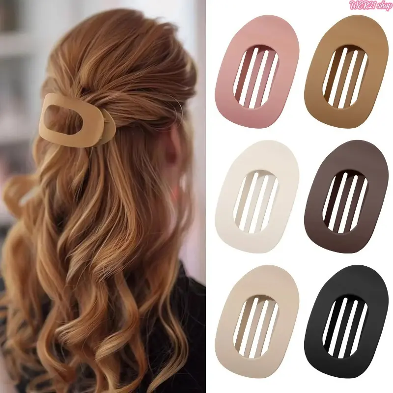 6 Pack No-Crease Flat Hair Clips for Women Girls, Strong Hold Matte Styling Claw Clips, Hair Accessories Fit Thick Thin Hair for Work Party Hairstyling