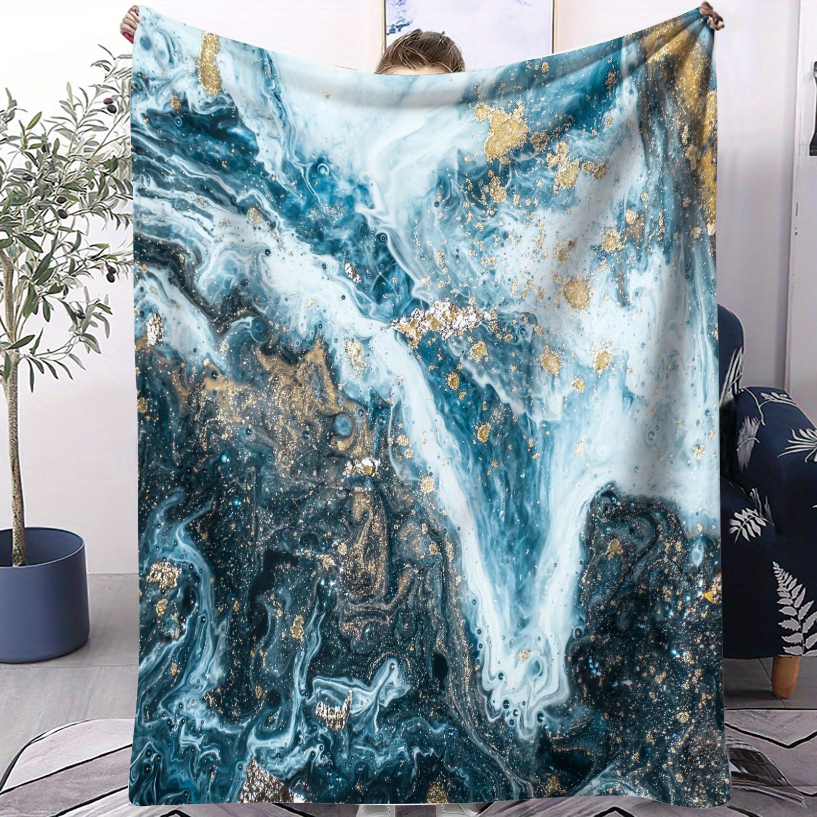 Marble Ink Print Blanket, Soft Warm Breathable Comfortable Skin-Friendly, Multiple Styles Available, Suitable for All Ages, Sofa Bed Use, Ideal Gift