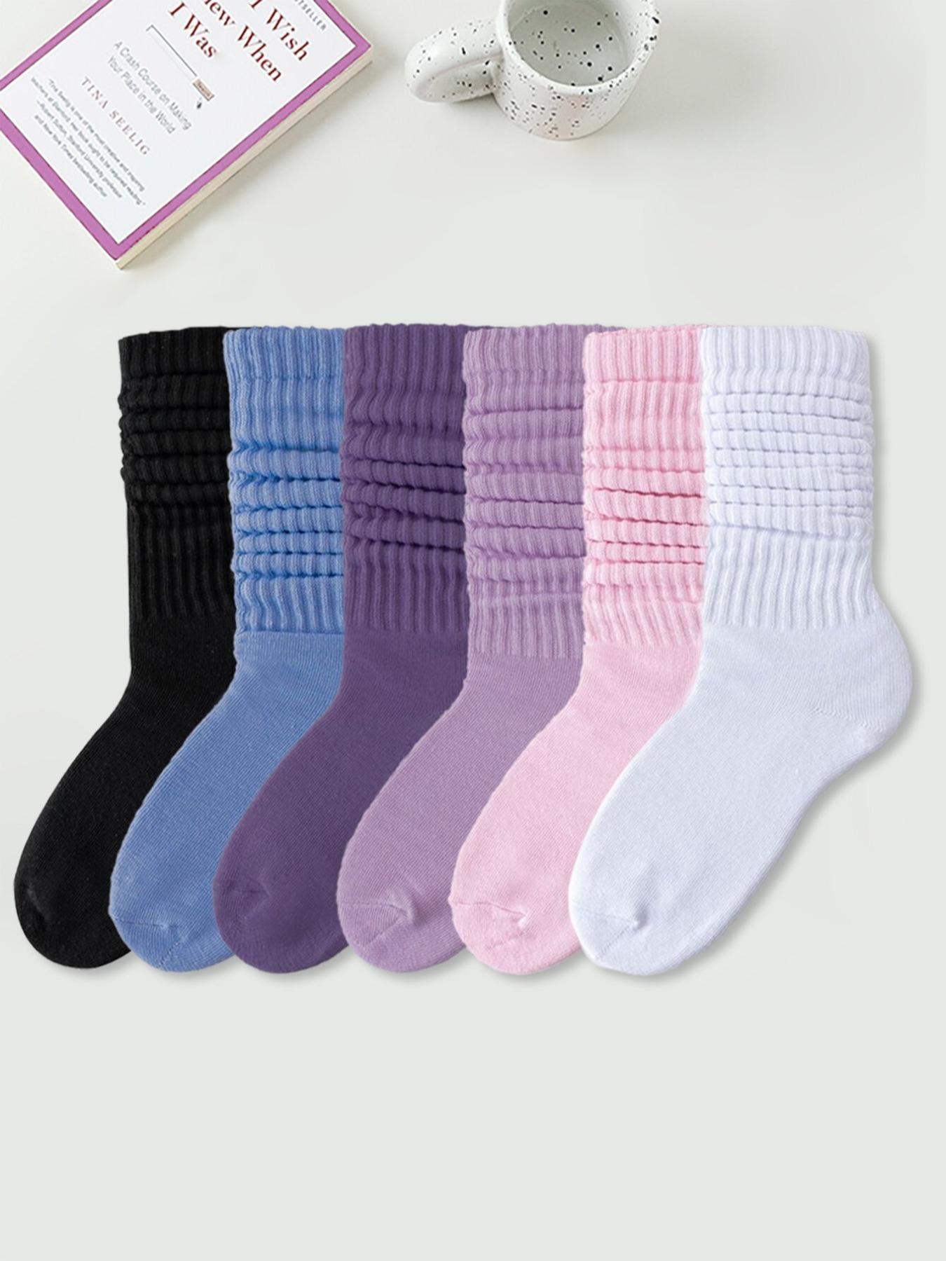 Women's Solid Crew Socks, Multi-pack Soft Comfy Breathable Mid-calf Socks for Daily Wear, Socks for Women, Lady's Fall & Winter  Hosiery