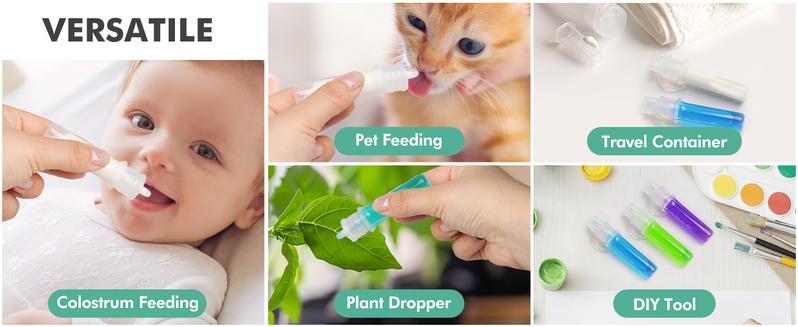 Colostrum Collector Kit Breast Milk Collector 6ml,Reusable, Heat & Freezer Resistant, BPA-Free, with Cotton Cloth Wipe, Storage Case, Cleaning Brush