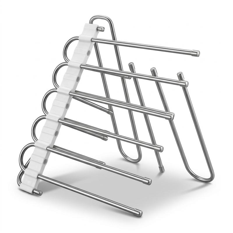 Five layer pants rack multifunctional clothes hanger magic storage rack anti slip stainless steel pants rack saves space wardrobe organizing rack