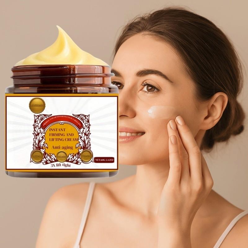 Instant Firming Lifting Face Cream, Smooths Fine Lines, Crow's Feet, Smile Lines, 3 Tightening Effects in 2 Minutes, Rich in Collagen