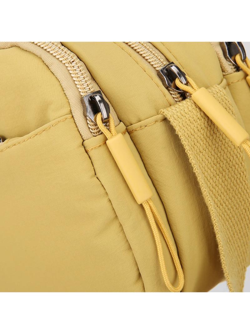 Women's Multifunctional Small Square Bag, Casual Multi-Layer Adjustable Crossbody Shoulder Bag, Lightweight Nylon Commuter Crossbody Bag