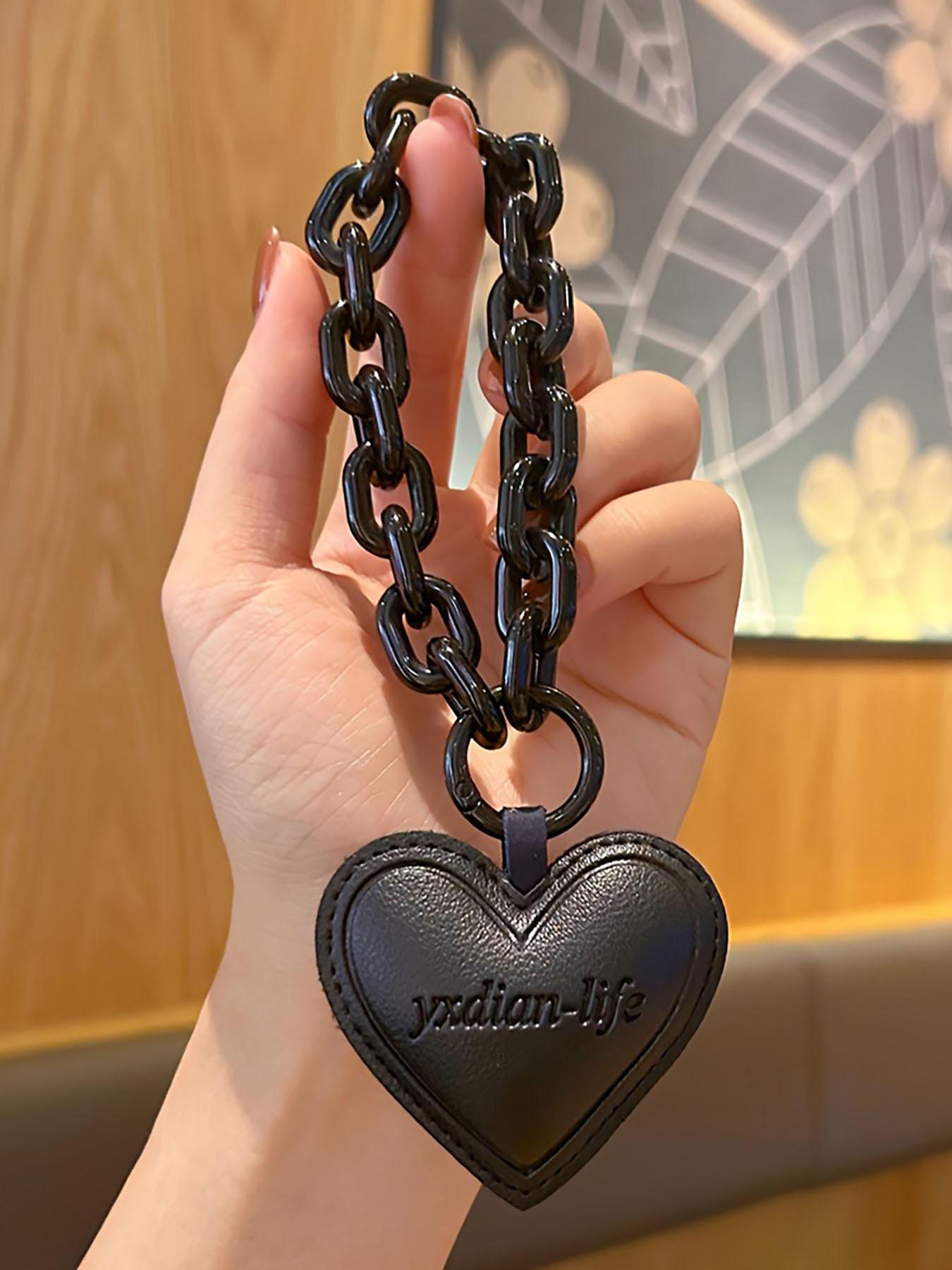 Heart Chain Bag Charm, Simple Style Purse Accessory Keychain, Fashion Small Gift, Elegant Design, Perfect for Bags & Keys, Bag Pendant Keychain, Trendy Cute Keychain