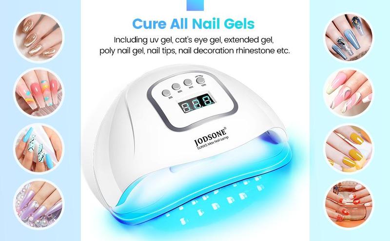 JODSONE UV LED Nail Lamp, Nail Dryer for Gel Polish, Gel Nail Lamp Led Nail Light for Gel Nails with Automatic Sensor & 4 Timers Drying