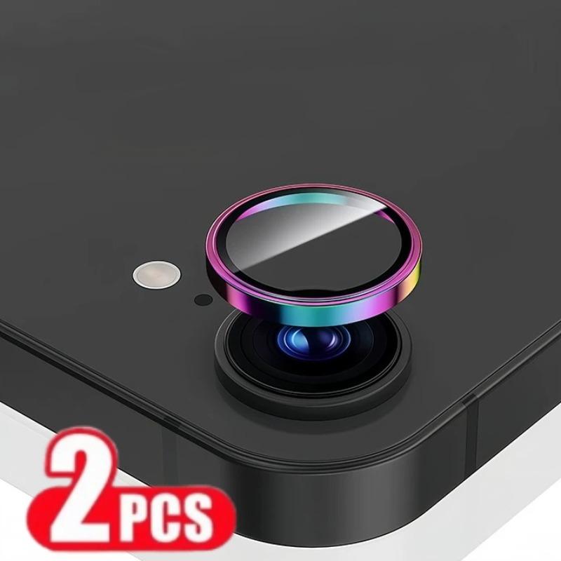 Two-Pack Lens Rings for iPhone 17e/16e, Tempered Glass Camera Protection Film, Compatible with iPhone 17e, Durable and Clear