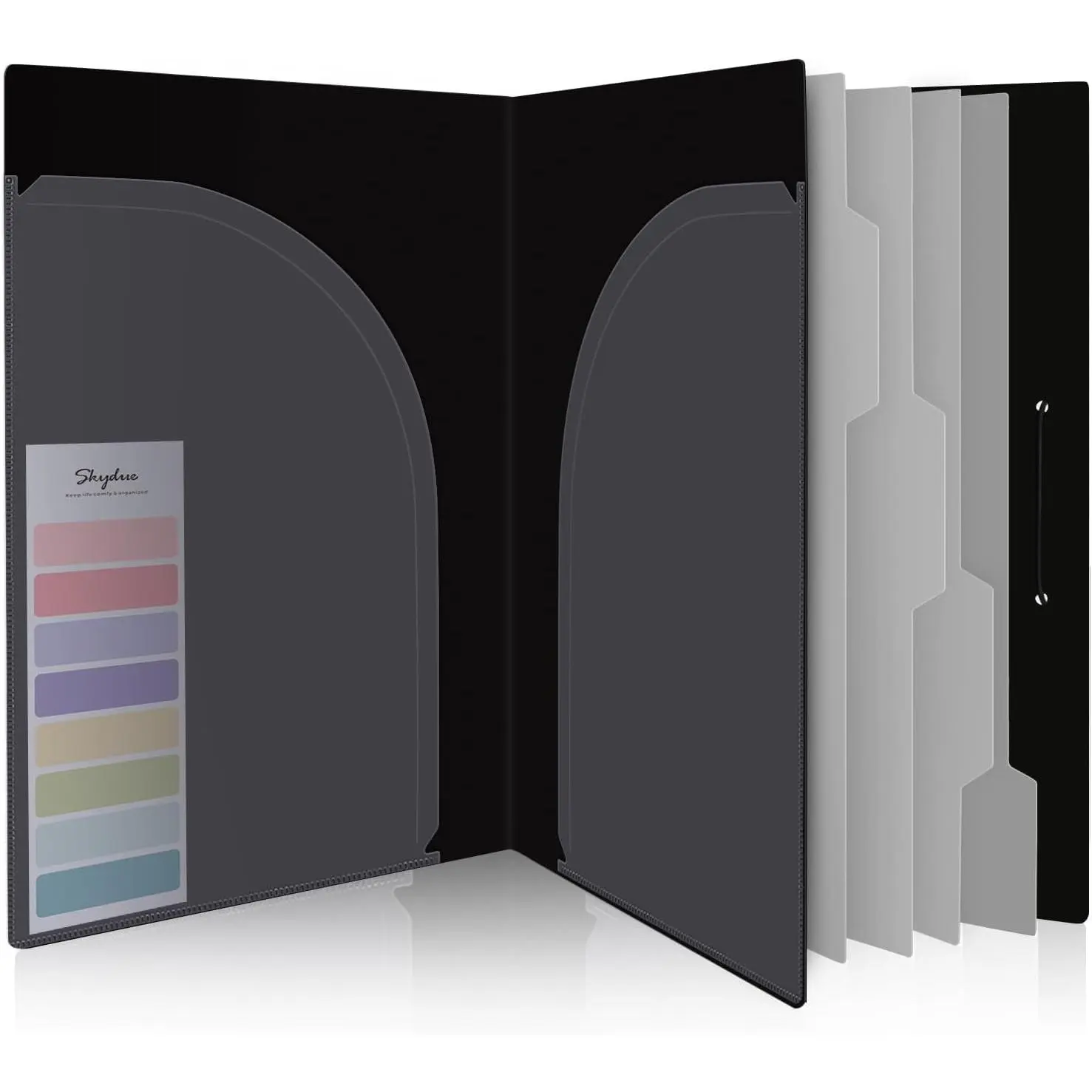Accordion File Organizer, 5 Pocket Expanding File Folders with Pockets, Document Organizer, Portable Paper Organizer,School Office Supplies Black