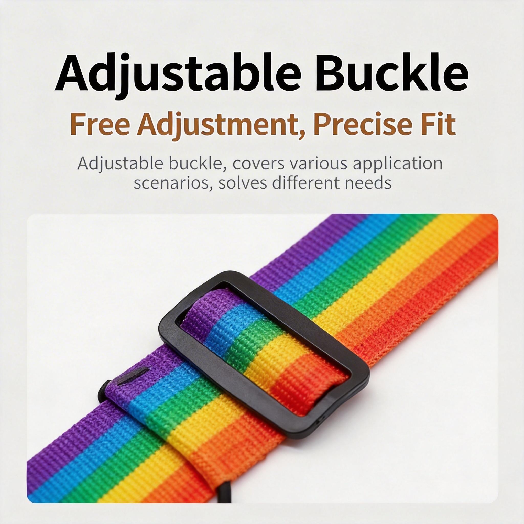 4-Piece Set Adjustable Luggage Connector Straps, Rainbow Travel Bands, Secure Storage Anti-Theft Straps, Multi-Functional Strong Straps