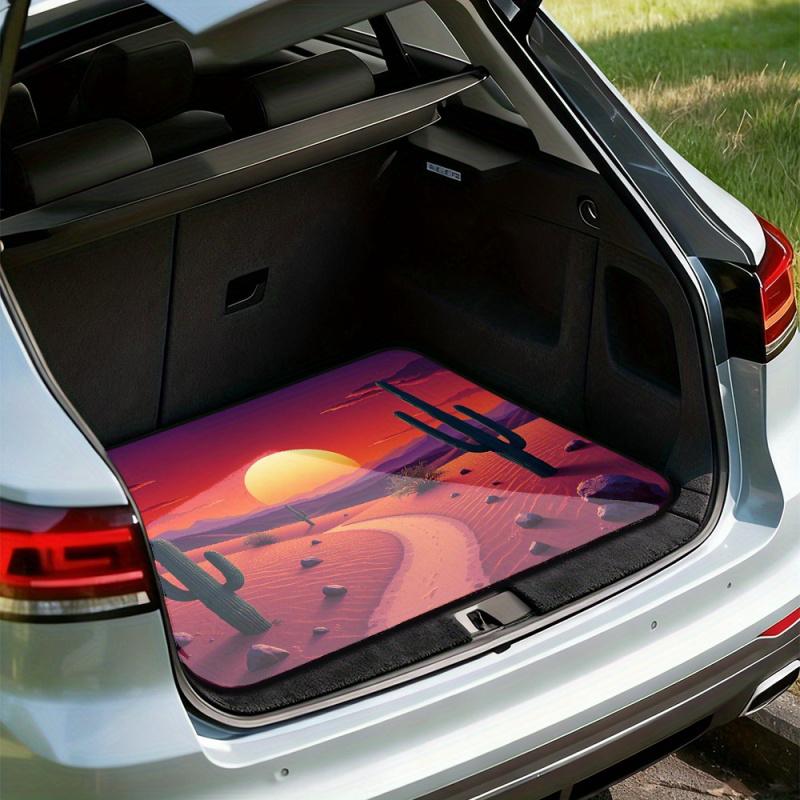 1 Desert Sunset Cactus Car Trunk Liner | Suitable for SUVs, this easy-to-clean polyester lining is practical and suitable for storing food and groceries or for camping. It enhances the interior decoration and is universal.