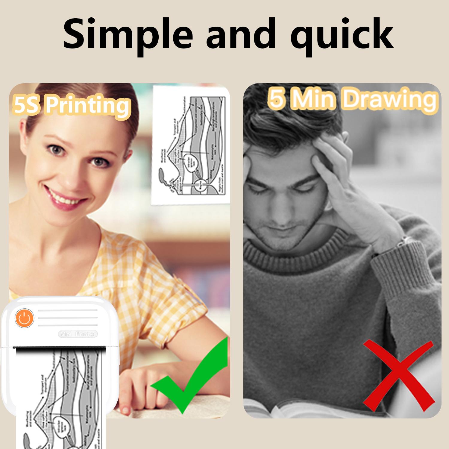 Wireless Mini Printer, Thermal Wireless Printer, Ink Free Sticker Printer, Inkless Printer, Portable Receipt Printer, Suitable for Photos, 1200mAh,4.44Wh, Diaries, suitable for family, friends, traveling and outdoor adventures, Portable Handheld Printer Wireless Mini Printer, Thermal Wireless Printer, Ink Free Sticker Printer, Inkless Printer, Portable Receipt Printer, Suitable for Photos, 1200mAh,4.44Wh, Diaries, suitable for family, friends, traveling and outdoor adventures, Portable Handheld Printer
