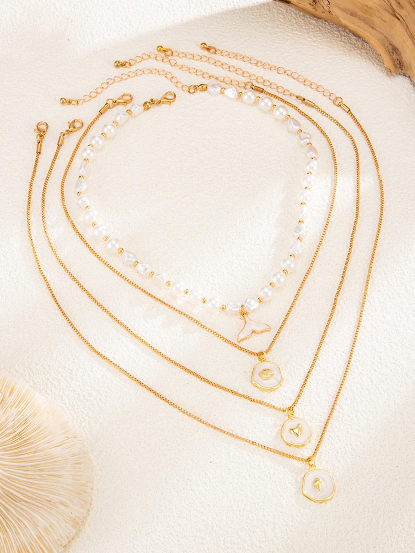 Women's Elegant Necklace Set, Copper-Clad Iron Chain Material, All Season Jewelry Gift for Women, Daily Wear & Party Accessories