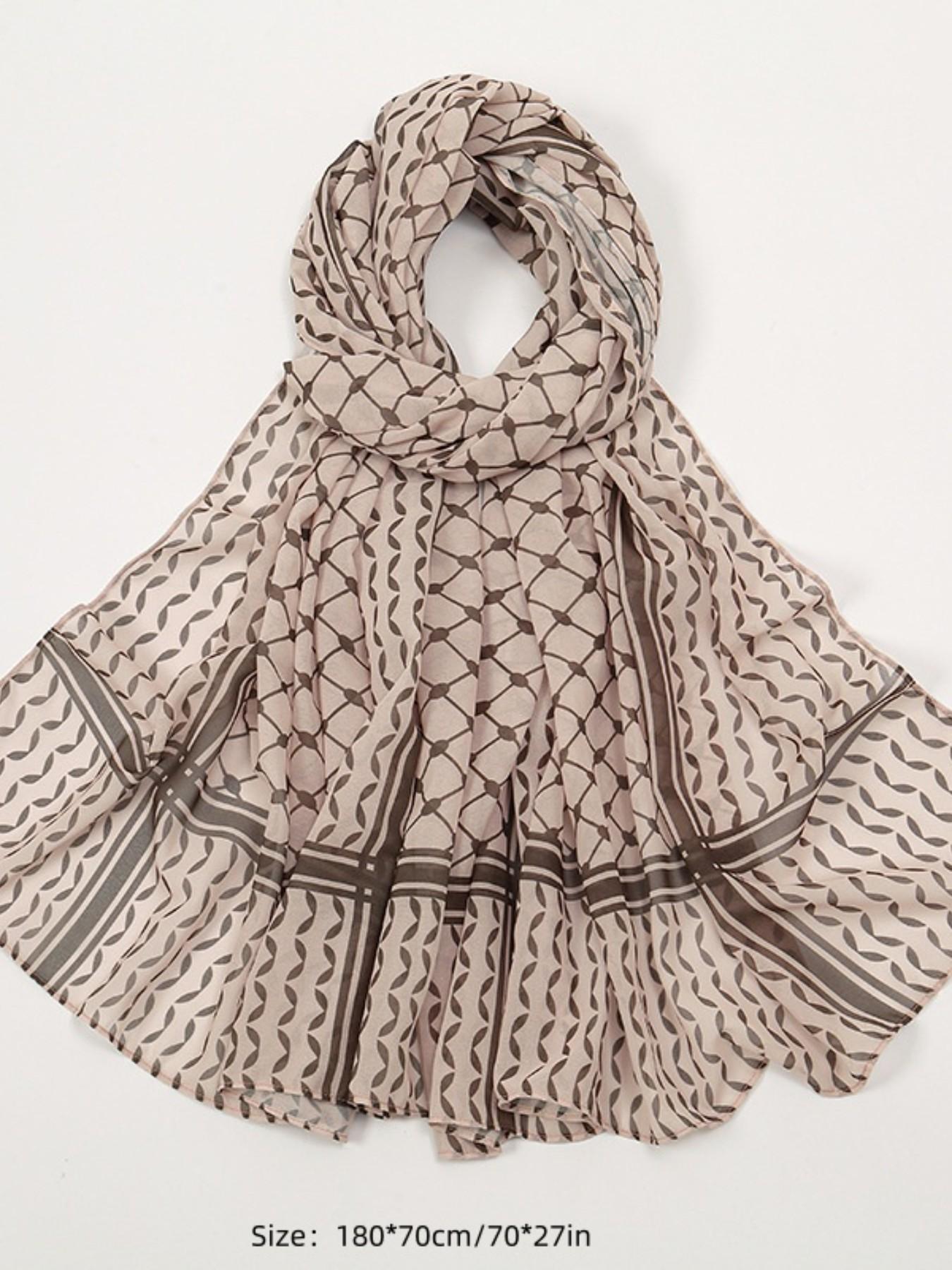 1pcs Bestselling New Pearl Chiffon Print Women's Headscarf, Dubai Turkish Palestine Arab Scarf, Fashionable and Stylish Accessory