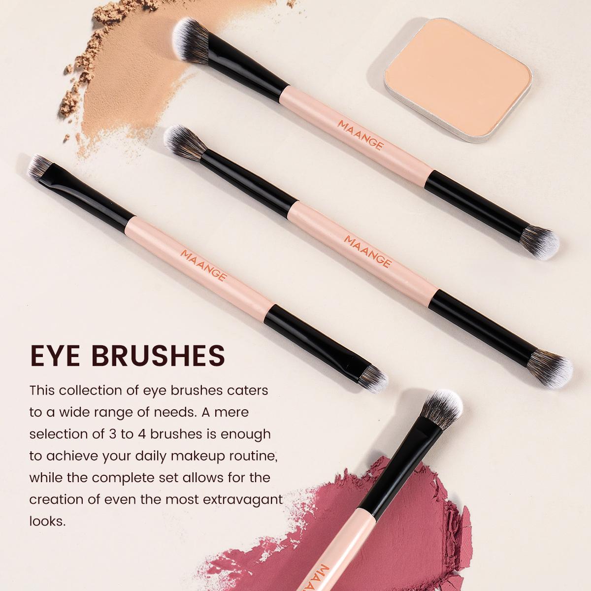 MAANGE 10pcs Makeup Brush Set with Cosmetic Bag, Foundation Brush Powder Brush Blush Brush Contour Brush Concealer Brush Eyeshadow Brush Eyebrow Brush Nose Shadow Brush Blending Brush Detail Brush Lip Brush, Makeup Accessories Gifts, Makeup Brushes Set