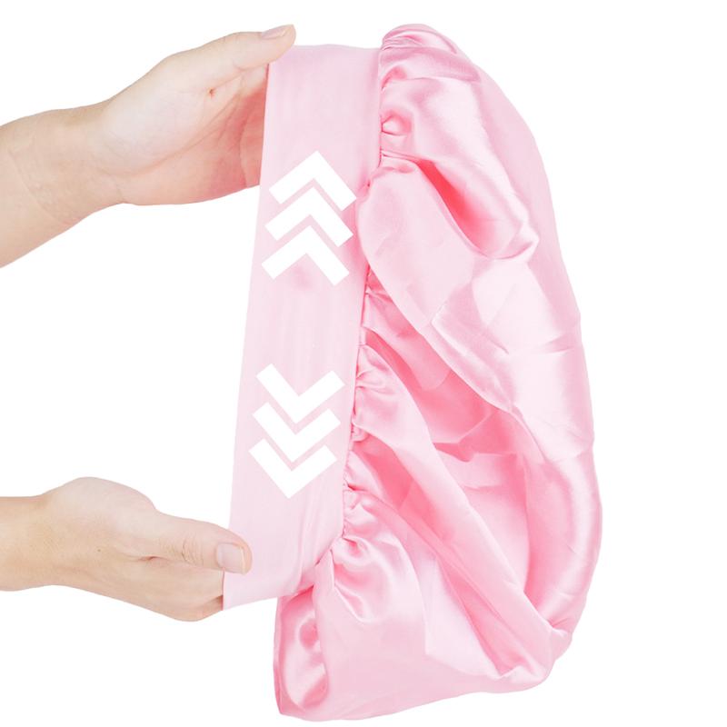 New Double Layer Satin Adjustable Bonnet with Tie Band forSleeping Satin Lined Silk Skin Friendly Bonnets for womenNatural Curly Hair Ladies' Gift HaircareHeatless