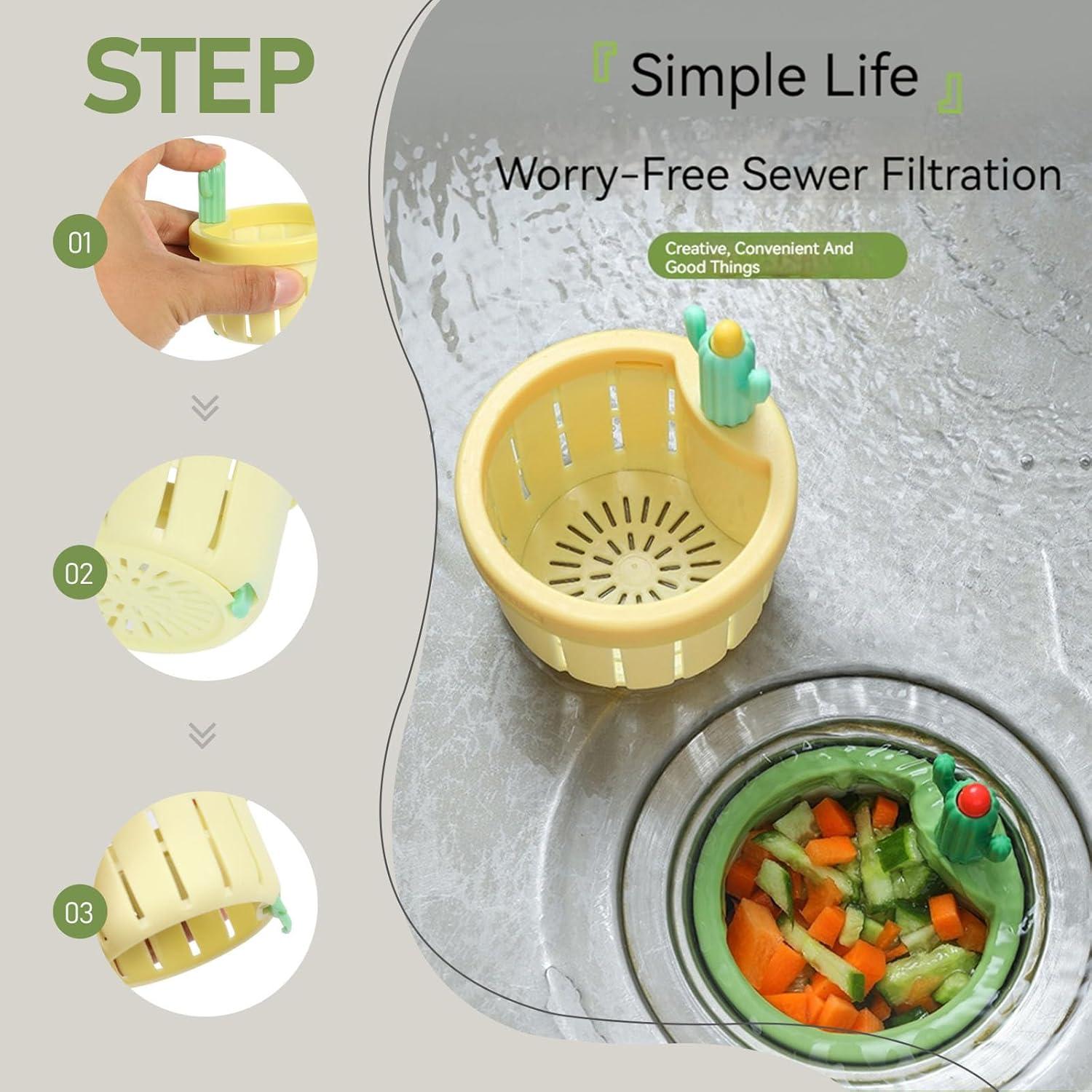 【US 2025 Deals for You Days】Upgraded Pressing Sink Filter, Cactus Sink Strainer, Kitchen Accessories Sink Filter Basket,2Pcs