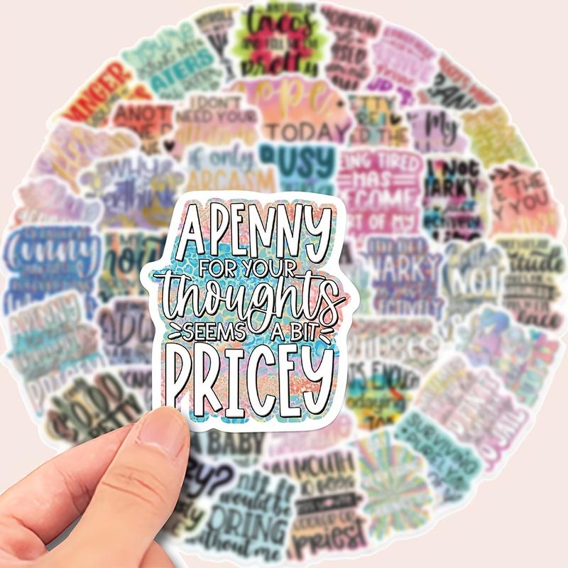 50pcs Funny Sarcasm Stickers, Colorful Graffiti Decorations for Phones Laptops Water Bottles Helmets, Perfect for Daily & Holiday Use