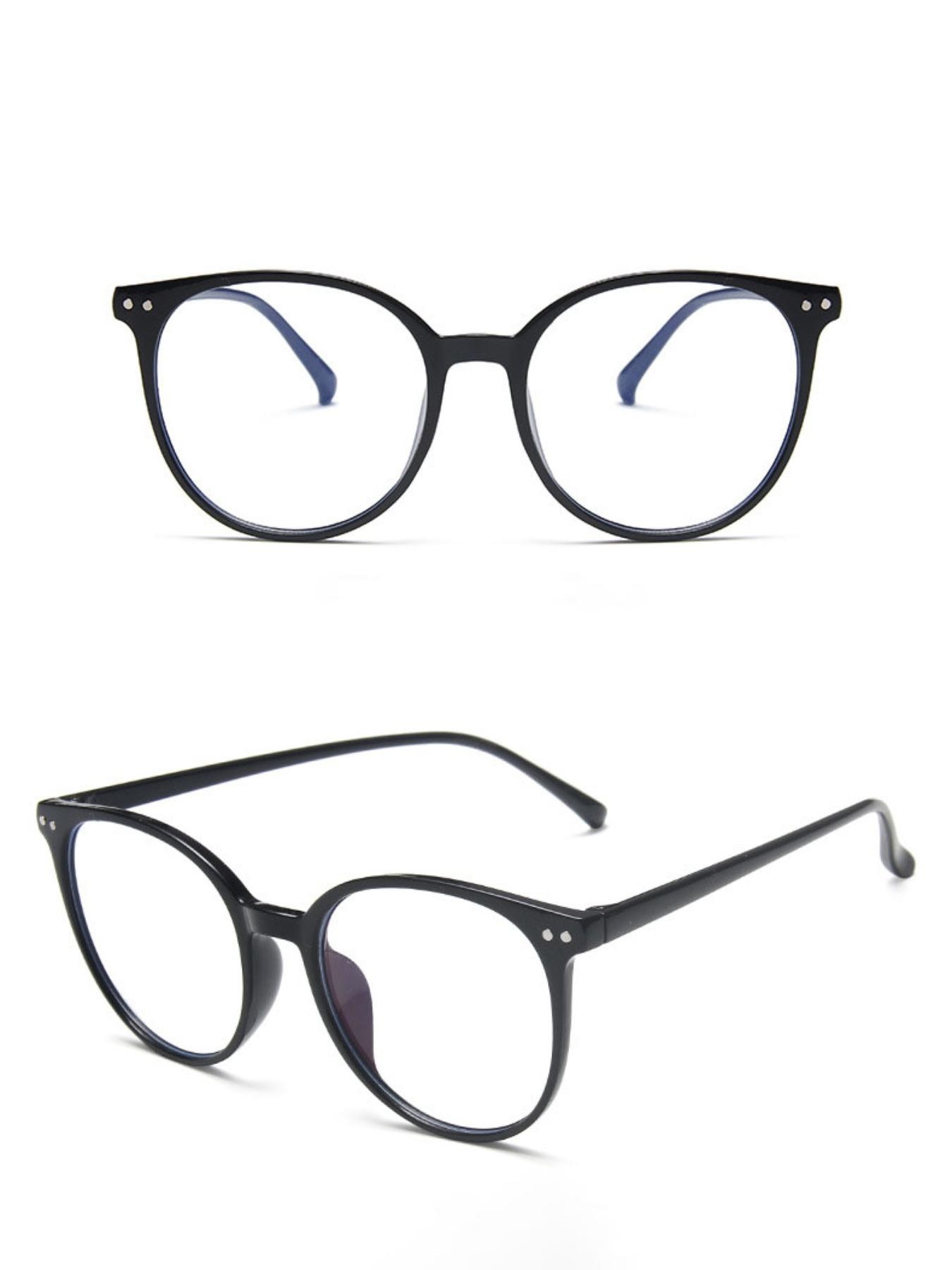 Women's Round Frame Anti-Blue Light Fashion Leopard Pattern Eyeglasses, Daily Wear Transparent Eyewear Accessories, Polycarbonate Material, Cute Style