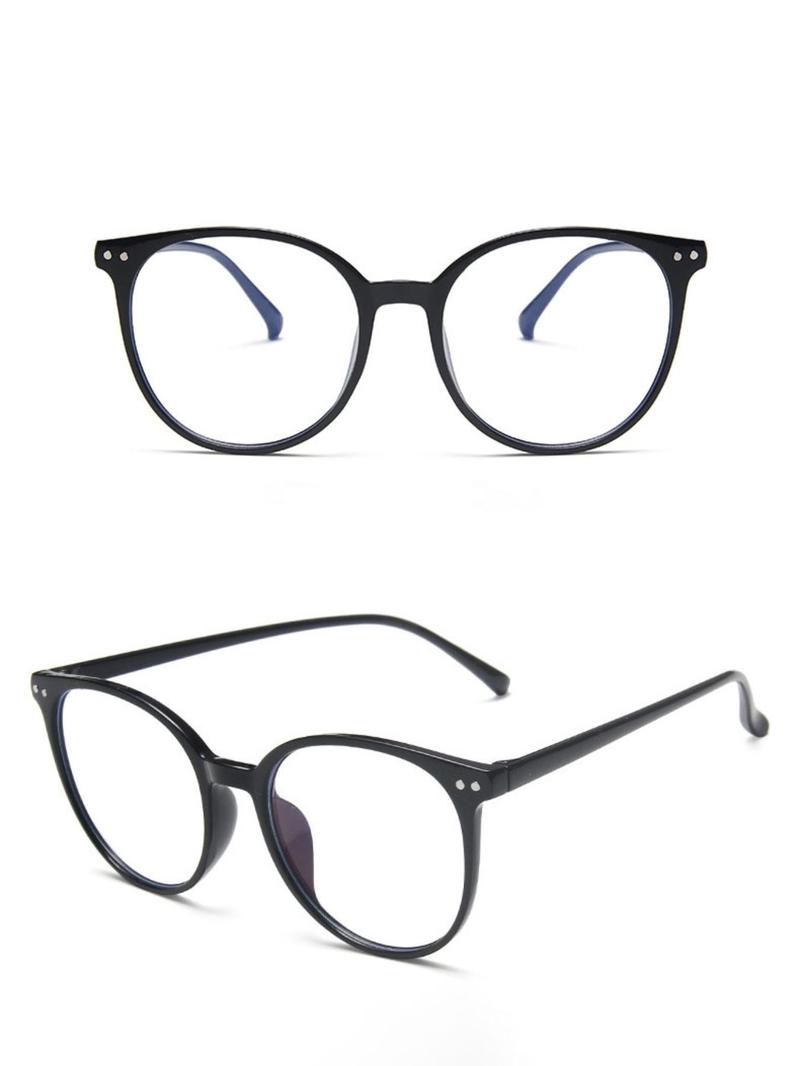Women's Round Frame Anti-Blue Light Fashion Glasses, Anti Eyestrain Eyewear, Daily Wear Transparent Eyewear Accessories, Polycarbonate Material, Cute Style
