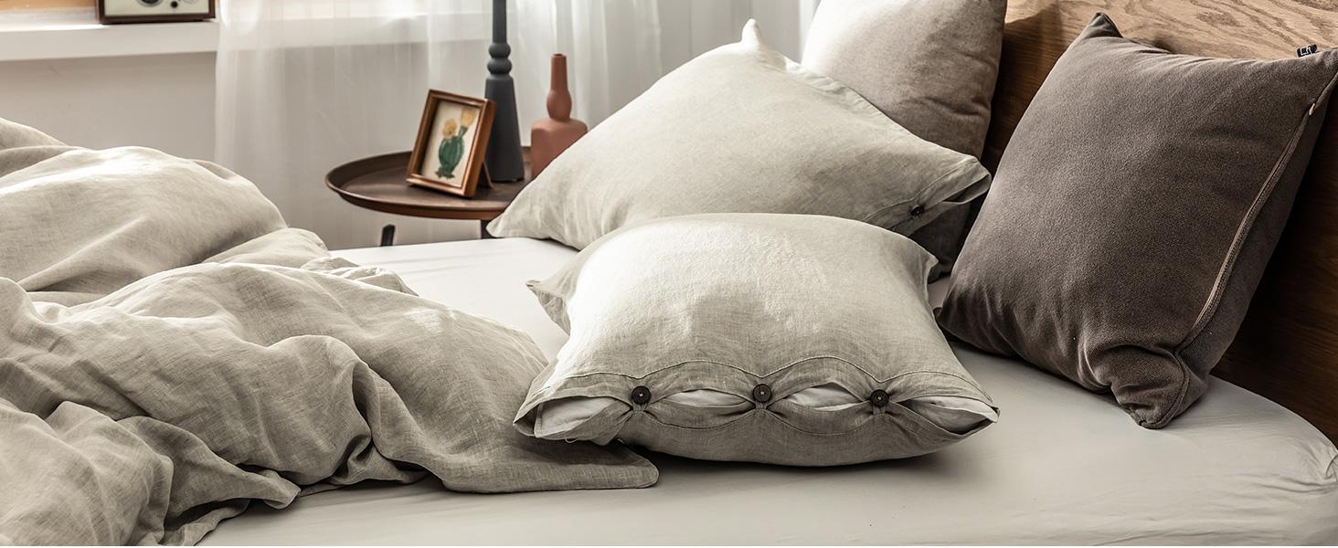 Simple&Opulence 100% Linen Duvet Cover Set, Belgian Flax Breathable Bedding, Comforter Cover+ Pillowsham with Coconut Button Closure Simple&Opulence 100% Linen Duvet Cover Set, Belgian Flax Breathable Bedding, Comforter Cover+ Pillowsham with Coconut Button Closure