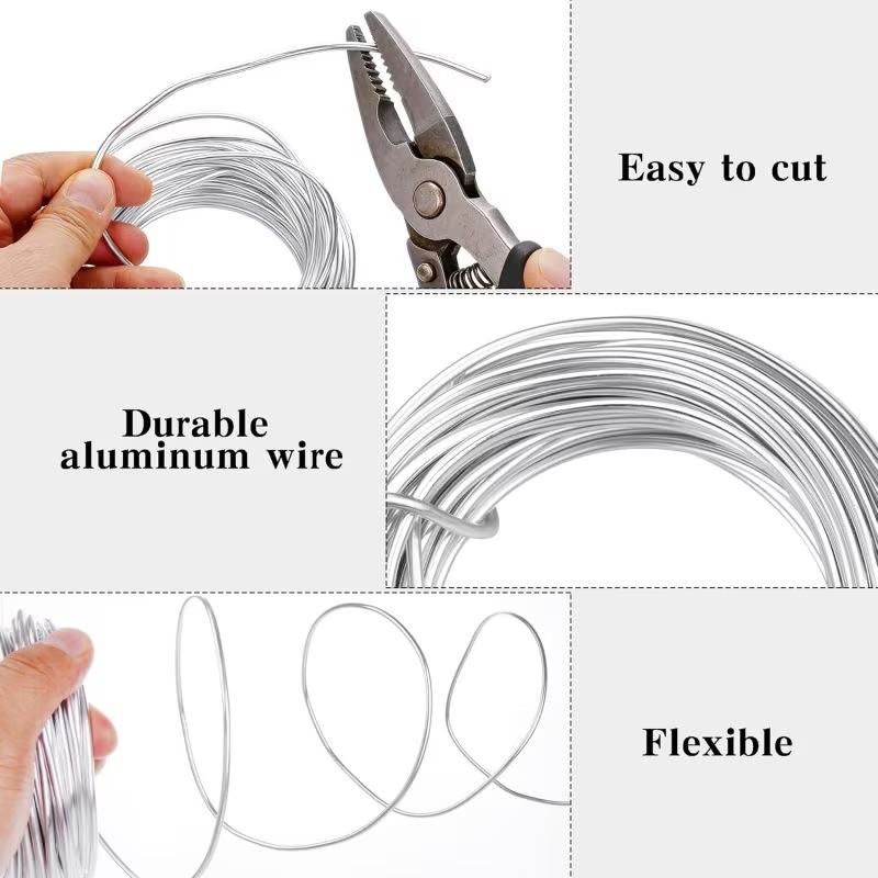 32.8 Feet 3mm Flexible Aluminum Craft Wire, Ideal for DIY Jewelry Making, Sculpting, Wreath Making, Christmas Decorations, Size 9