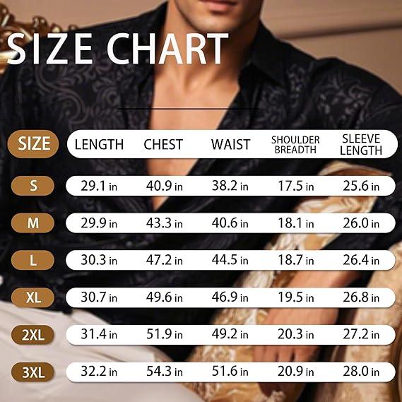 AILISUS Men's Floral Button Down Shirt Jacquard Black Gray Regular Fit Long Sleeve Shirts Wrinkle Free Classic Men Clothes Summer Daily Casual Menswear SpringStatements