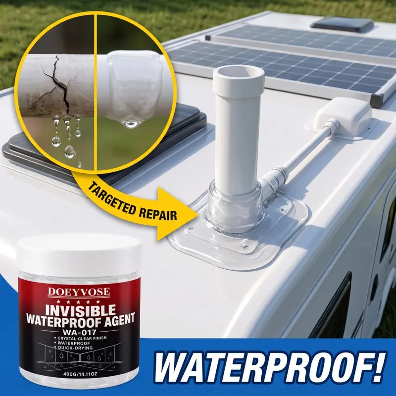 [DOEYVOSE] Transparent Waterproof Agent, Water-Based Leak-Proof Sealant for Bathroom Tile Joints, Shower Joints, Window Sills, Balcony Floors, Flat Roofs, Wall Cracks, Easy Application