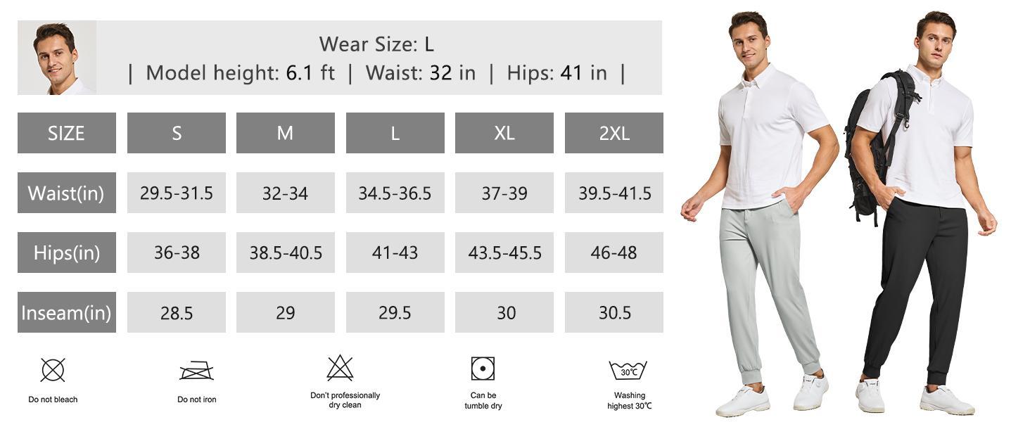 Willit Men's Golf Joggers Pants Stretch Slim Fit Work Dress Pants Quick Dry Athletic Pants with Pockets Ankle banded pants