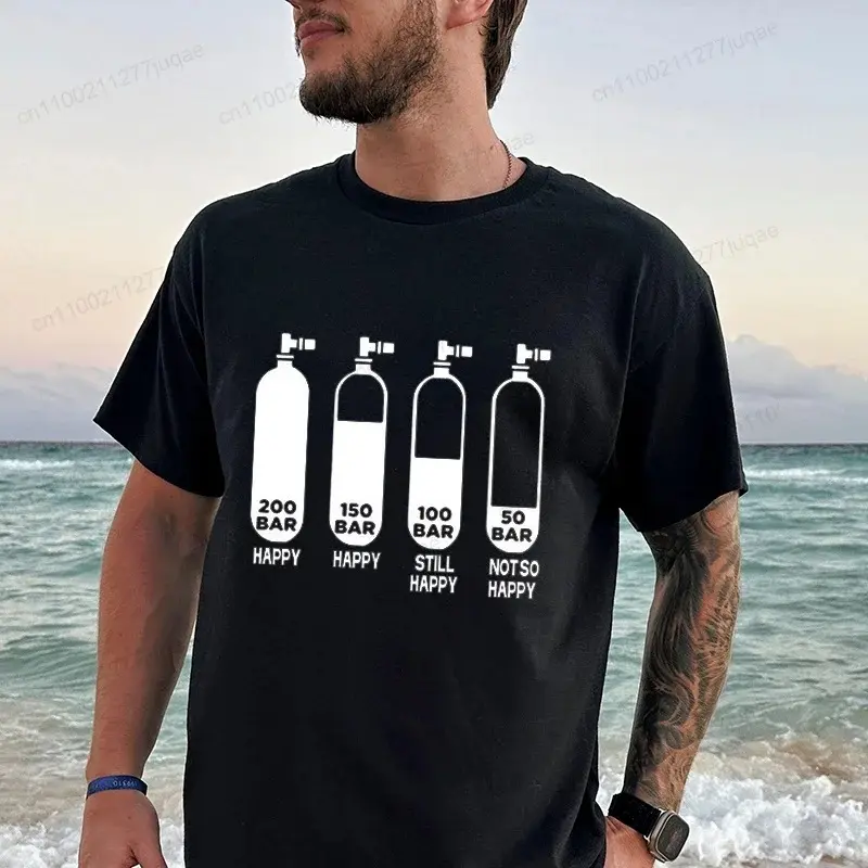 2026 Funny 200‑50 BAR Diving Humor Graphic T‑Shirt, Scuba Diver Theme Short Sleeve Tee, Vintage Y2K Beach Vacation Casual Unisex Tops, Novelty Practical Gift for Men Women Scuba Diving Enthusiasts